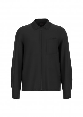 Guess ανδρικό πουκάμισο με φερμουάρ Regular Fit - M6RH57WK531 Μαύρο