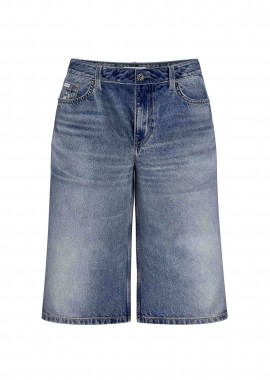 Guess γυναικεία denim βερμούδα πεντάτσεπη Baggy Fit - W6GD1DD6363 Denim Blue