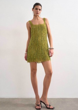 Topshop γυναικείο mini φόρεμα με κρόσσια 
