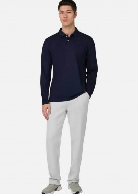 BOGGI MILANO - Boggi Milano ανδρικό παντελόνι φόρμας μονόχρωμο Relaxed Fit - BO26P008104 Υπόλευκο