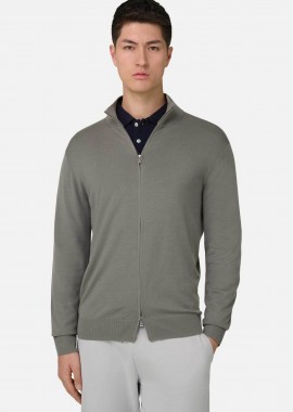 Boggi Milano ανδρική πλεκτή ζακέτα Regular Fit - BO26P040202 Γκρι