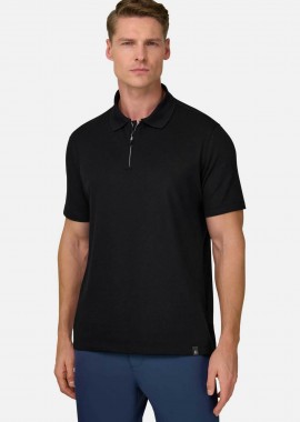 Boggi Milano ανδρική πόλο μπλούζα κοντομάνικη πικέ Regular Fit - BO26P044902 Μαύρο