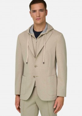 BOGGI MILANO - Boggi Milano ανδρικό σακάκι/ζακέτα με κουκούλα Regular Fit - BO26P045501 Μπεζ