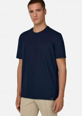Boggi Milano ανδρικό πικέ T-shirt μονόχρωμο Regular Fit 