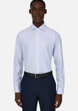 BOGGI MILANO - Boggi Milano ανδρικό πουκάμισο μονόχρωμο Slim Fit - BO26P058001 Γαλάζιο