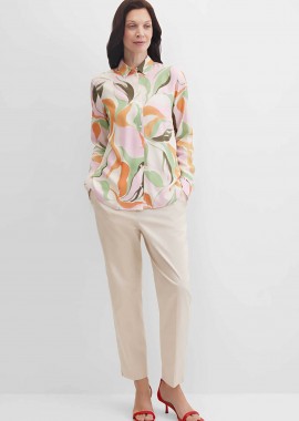 Gerry Weber γυναικείο παντελόνι cropped Tapered Fit - N67102129042 Μπεζ