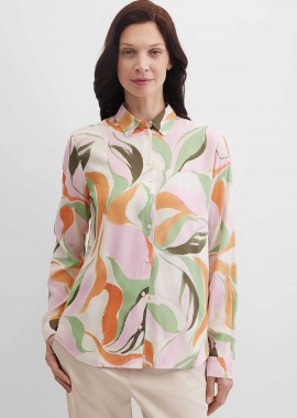 Gerry Weber γυναικείο πουκάμισο με all-over print Loose Straight Cut - N60468101042 Πολύχρωμο