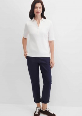 Gerry Weber γυναικείο παντελόνι chino cropped Tapered Fit - N67147104040 Μπλε Σκούρο