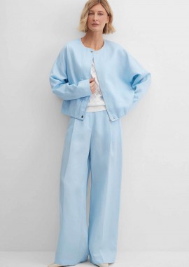 GERRY WEBER - Gerry Weber γυναικείο παντελόνι με πιέτες Wide Fit - N67058272040 Γαλάζιο