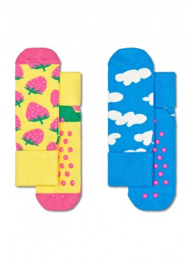HAPPY SOCKS - Παιδικές Κάλτσες Σετ Των 2 Φράουλες Happy Socks Kstb19-2200