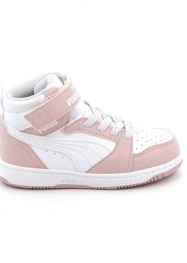 PUMA - Παιδικό Αθλητικό Μποτάκι για Κορίτσι Puma Rebound V6 Mid Ac+inf Χρώματος Λευκό 396542-20