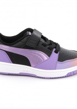 PUMA - Παιδικό Αθλητικό Παπούτσι για Κορίτσι Puma Rebound V6 Lo Blurry Dreams Ac+ps Χρώματος Μαύρο 400594-02