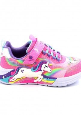 Παιδικό Αθλητικό Παπούτσι για Κορίτσι Skechers Unicorn Chaser με Φωτάκια On/Off Χρώματος Ροζ 302298L-PKMT