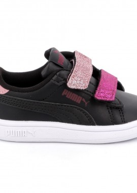 Παιδικό Αθλητικό Παπούτσι για Κορίτσι Puma Smsh3 0L Glitter Velcro V Inf Χρώματος Μαύρο 395610-07