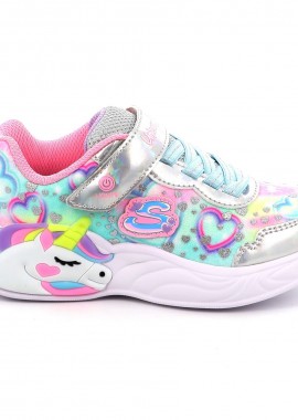 Παιδικό Αθλητικό Παπούτσι για Κορίτσι Skechers Heart Sparkles με Φωτάκια On/Off Χρώματος Πολύχρωμο 303063L-SMLT