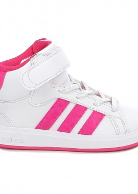Παιδικό Αθλητικό Μποτάκι για Κορίτσι Adidas Grand Court Mid K Χρώματος Λευκό JR0806