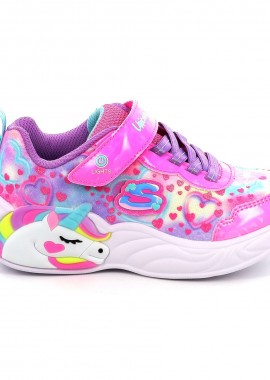 Παιδικό Αθλητικό Παπούτσι για Κορίτσι Skechers Heart Sparkles με Φωτάκια On/Off Χρώματος Ροζ 303063L-PKMT