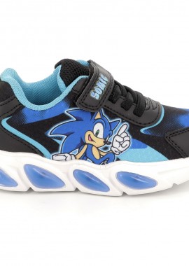 SEGA - Παιδικό Αθλητικό Παπούτσι για Αγόρι Sega Sonic με φωτάκια Χρώματος Μαύρο SC001039