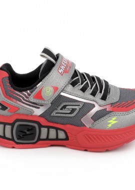 Παιδικό Αθλητικό Παπούτσι για Αγόρι Skechers Light Storm 3 με Φωτάκια On/Off Χρώματος Γκρι 400151L-GURD