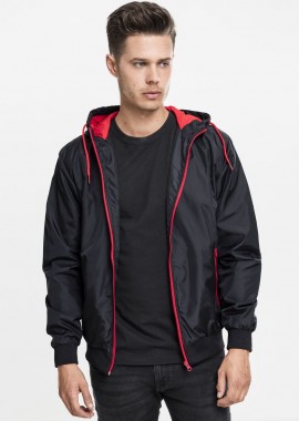 Urban Classics - Ανδρικό αντιανεμικό μπουφάν Contrast Urban Classics TB147 Black/Red