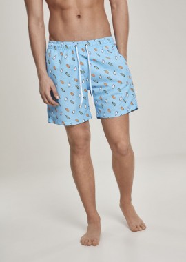 Μαγιό TB2679 Urban Classics PatternSwim Black/White Light Blue/Ice