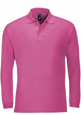 Ανδρική Μπλούζα Polo 11353 SOL'S Winter II Μακρυμάνικη Πικέ Flash Pink