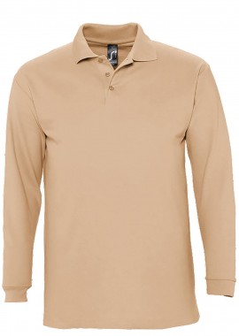 SOLS - Ανδρική Μπλούζα Polo 11353 SOL'S Winter II Μακρυμάνικη Πικέ Sand