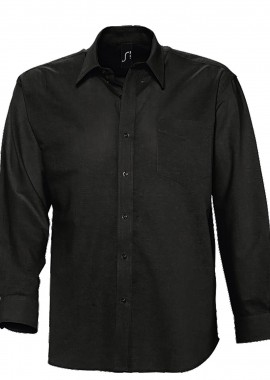 Ανδρικό Πουκάμισο Oxford Μακρυμάνικο 16000 Sols Black