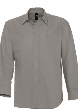 Ανδρικό Πουκάμισο Oxford Μακρυμάνικο 16000 Sols Silver