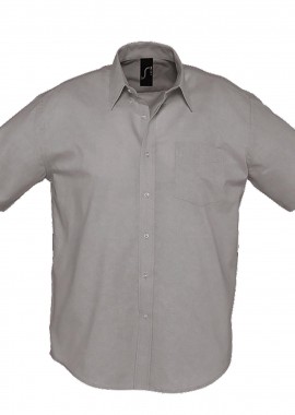 Ανδρικό Κοντομάνικο Πουκάμισο Oxford 16010 SOL'S Brisbane Silver