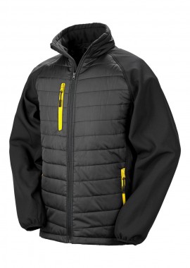 Result - Ανδρικό Τζάκετ Padded Softshell R237X Result Black Compass Black/Yellow