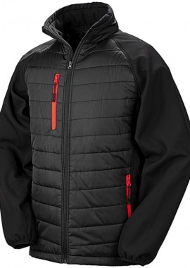 Result - Ανδρικό Τζάκετ Padded Softshell R237X Result Black Compass Black/Red