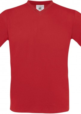 B & C - T-Shirt V-Neck Exact B & C Red
