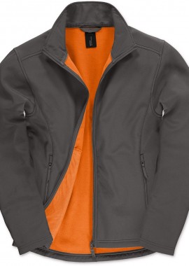 B & C - Ανδρικό Μπουφάν Softshell JUI62 B&C ID.701 Dark Grey/Neon Orange
