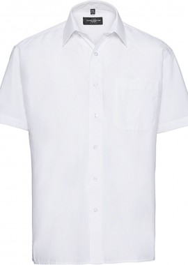 Russell - Ανδρικό Κοντομάνικο Πουκάμισο R-935M-0 Russell Poplin Classic Fit White