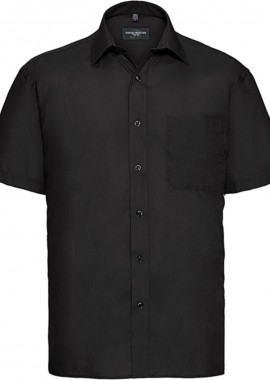 Ανδρικό Κοντομάνικο Πουκάμισο R-935M-0 Russell Poplin Classic Fit Black