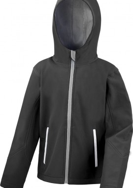 Παιδικό Μπουφάν Softshell με Κουκούλα R224J/Y Result TX Performance Black/Grey