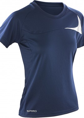 Result - Γυναικείο Αθλητικό Μπλουζάκι R182F Spiro Ladies Dash Training Shirt Navy/White