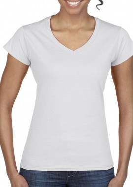 Gildan - Γυναικείο T-Shirt με V-Neck 64V00L Gildan Softstyle White