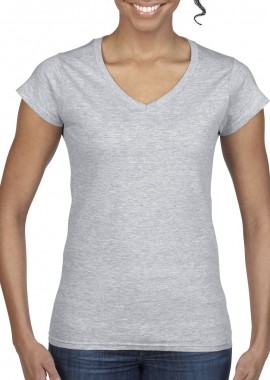 Gildan - Γυναικείο T-Shirt με V-Neck 64V00L Gildan Softstyle Sport Grey
