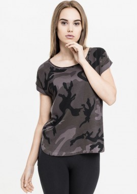 Urban Classics - Γυναικείο T-Shirt Camo Back Shaped Tee Urban Classics TB1635-00784 Dark Camo
