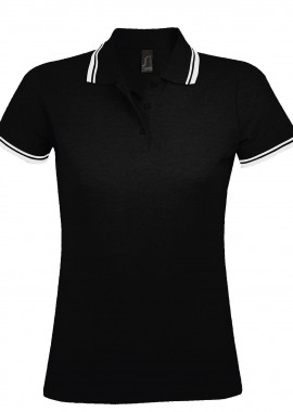 SOLS - Γυναικείο Πόλο Πικέ 00578 SOL'S Pasadena Black/White