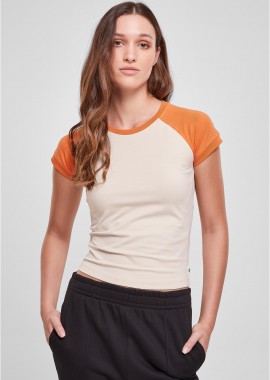 Urban Classics - Γυναικείο T-shirt TB5075-04431 Urban Classics Retro Baseball Tee Softseagrass/Vintageorange