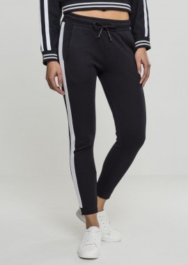 Urban Classics - Γυναικεία φόρμα με ρίγα στο πλάι Urban Classics TB1992 Black/White