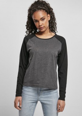 Urban Classics - Γυναικεία Μακρυμάνικη Μπλούζα Raglan TB4539 Urban Classics Charcoal/Black