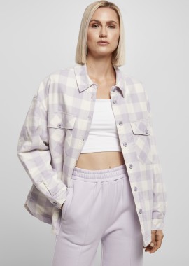 Urban Classics - Flanell Padded Overshirt UC Ladies TB4007 White Sand/Soft Lilac