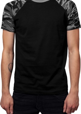 T-Shirt TB639 Urban Classics Raglan Contrast Tee Black/Dark Camo