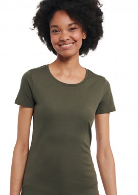 Γυναικείο T-Shirt R-108F-0 Russell Organic White Dark Olive