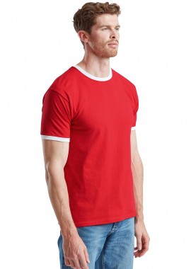 Fruit of the Loom - Ανδρικό T-Shirt Ringer 61-168-0 Fruit of the Loom Red/White