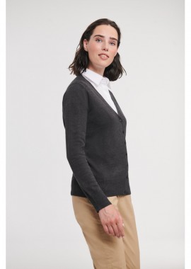 Russell - Γυναικεία Ζακέτα Πλεκτή V-Neck R-715F-0 Russell Charcoal Marl
